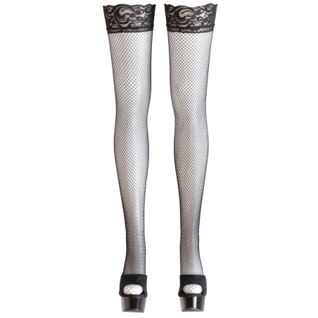 CALZE AUTOREGGENTI A RETE CON BALZA IN PIZZO